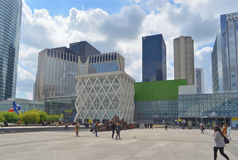 30 - The Westfield Les 4 Temps shopping center and modern skyscrapers in the La Défense business district of Paris